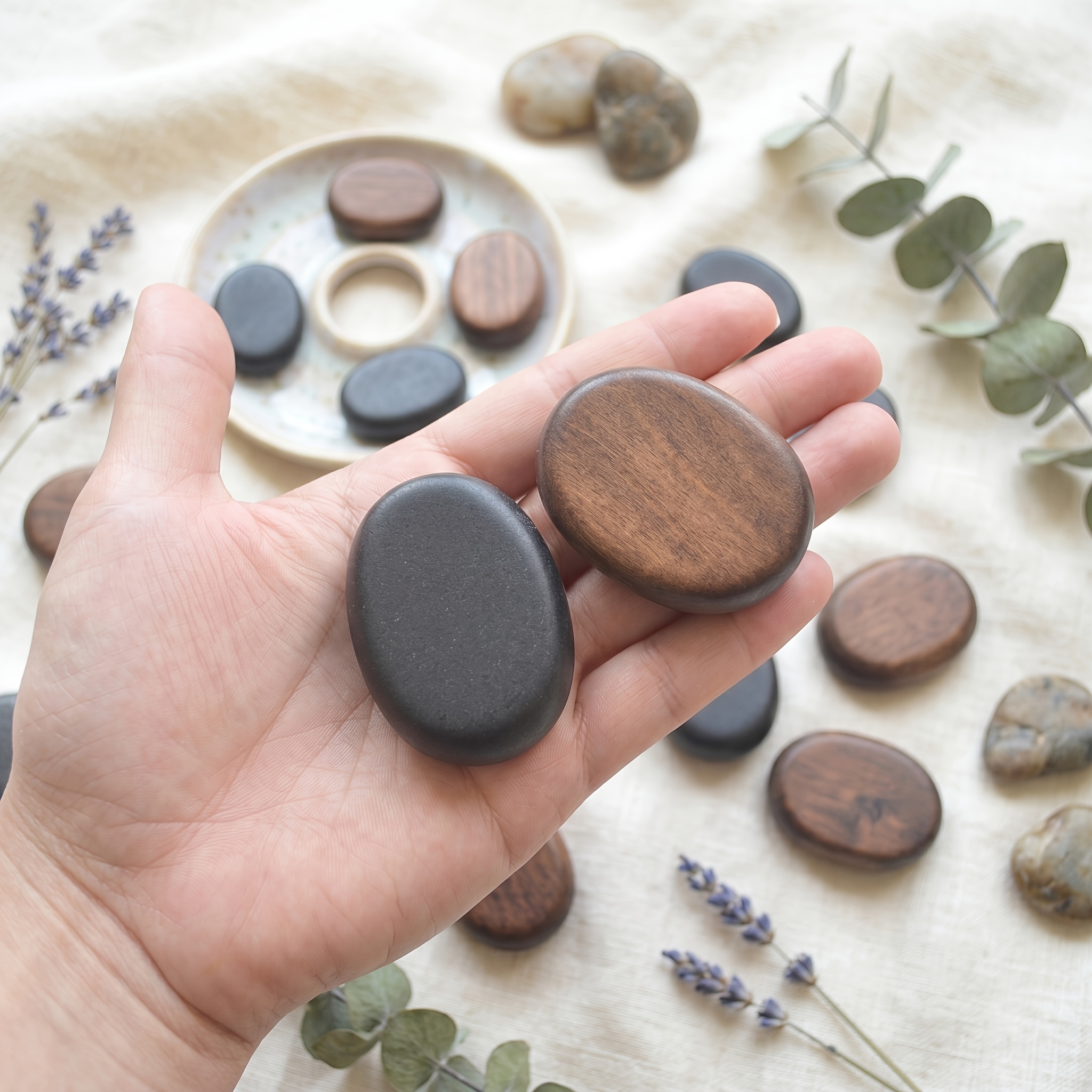 Dark Brown and Black Wooden Pendants for DIY Crafting